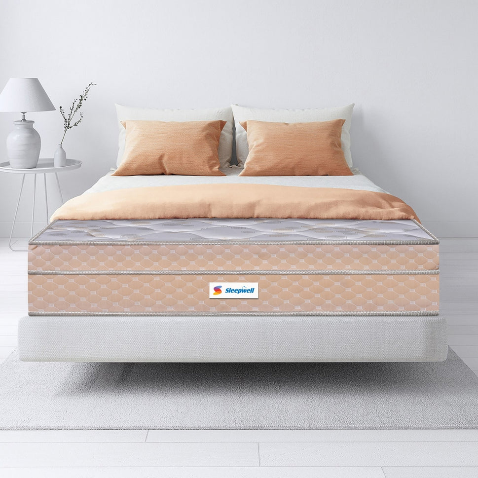 Sleepwell Spring Fresh Classic | 3 Zone Profiled Resitec Foam | Pocket Spring | Neem Fresche Technology | Anti Sag Mattress