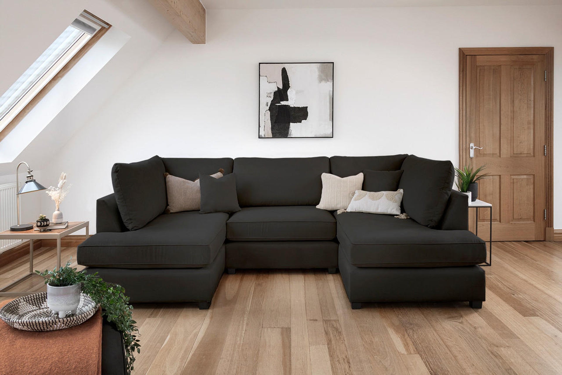 Carnaby Sofa U Shape Corner in Black