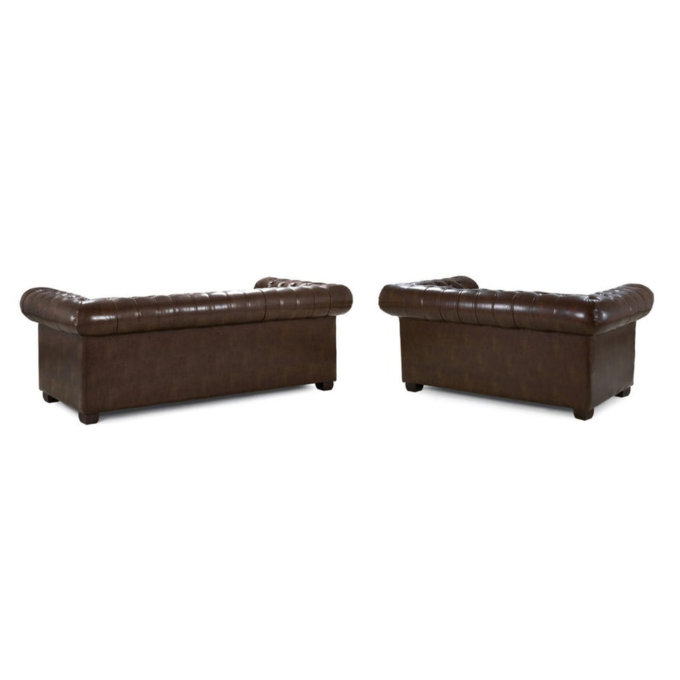Chesterfield 3+2 Sofa in Antique Brown