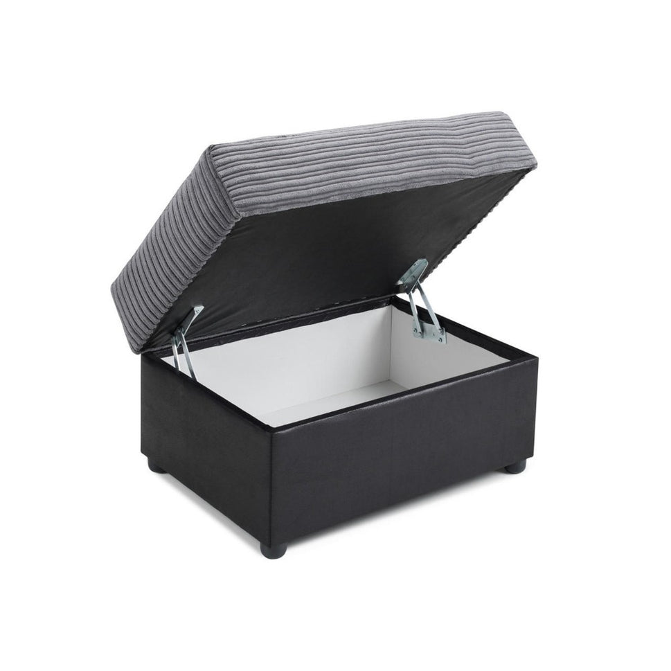 Logan Footstool in Black/Grey