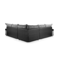 Logan Large Corner Sofa in Black/Grey
