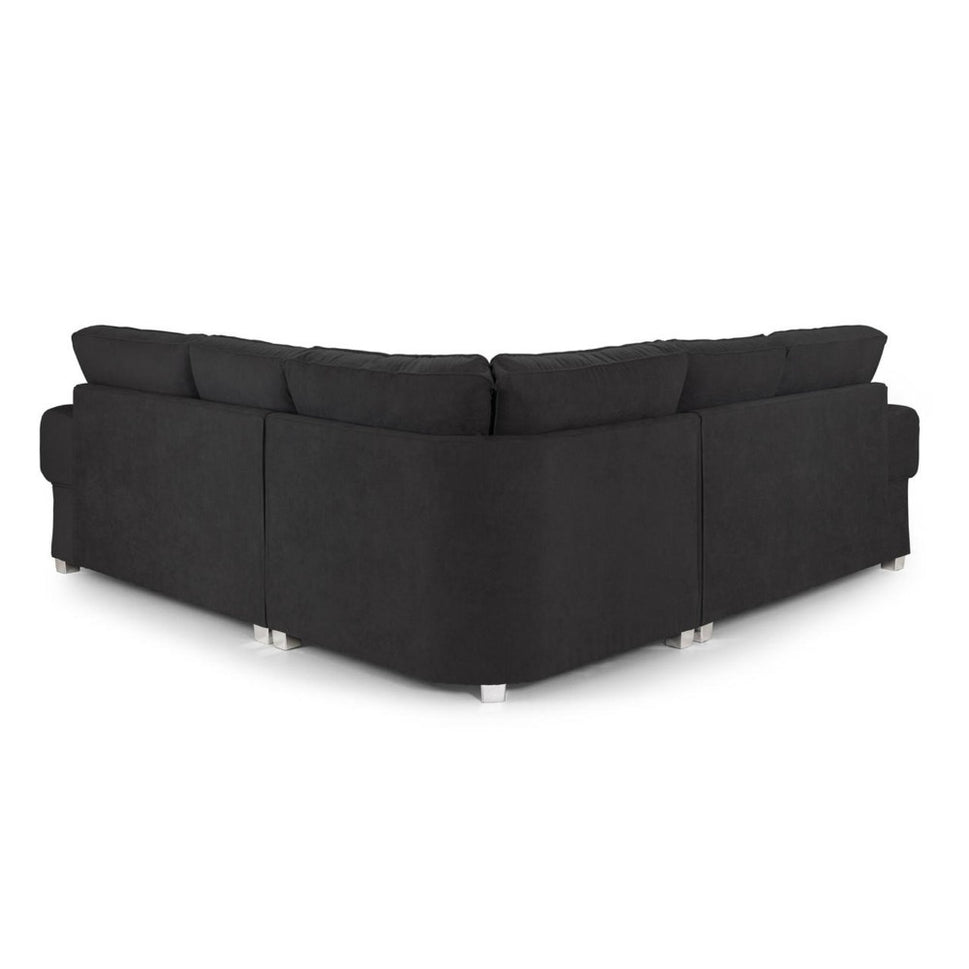 Verona Large Corner Sofa in Black
