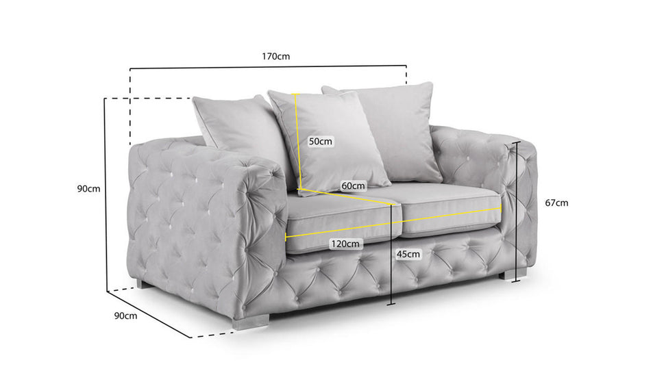 Ankara 2 Seater Sofa in Slate