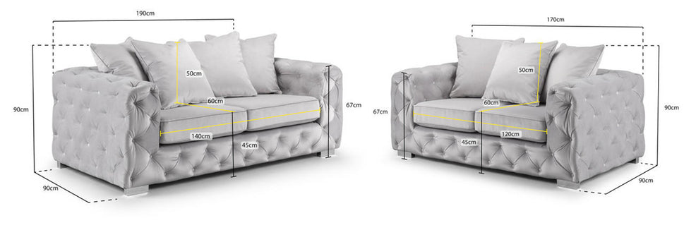 Ankara 3+2 Sofa in Slate