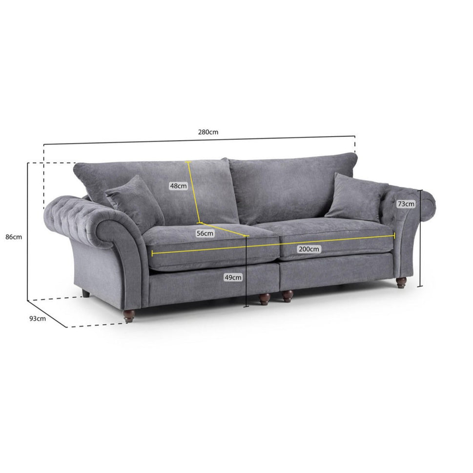 Windsor Fullback 4 Seater Sofa in Stone