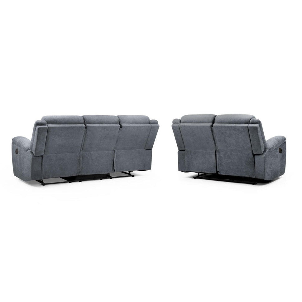 Sable Electric Recliner Sofa 3+2 Set in Grey