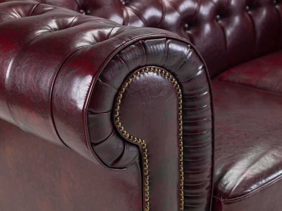 Chesterfield 3+2 Sofa in Oxblood Red