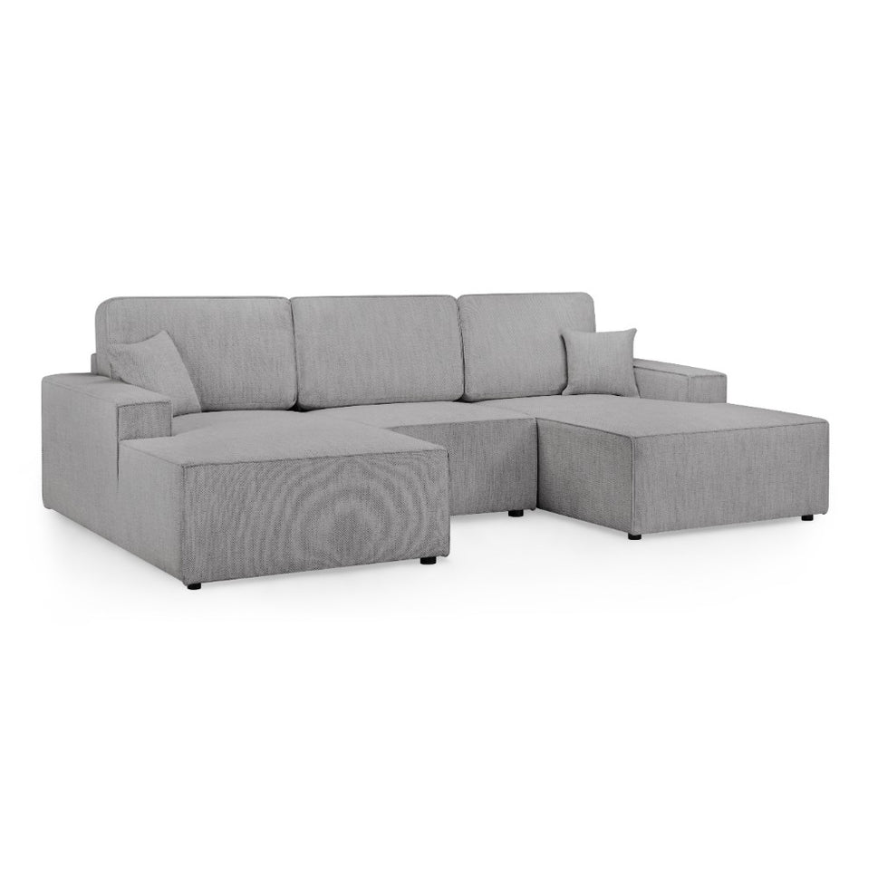 Leo Cinema Sofa U Shape Corner in Grey
