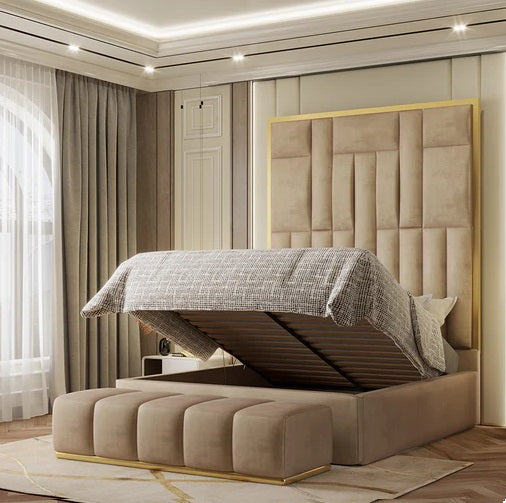 Chelsea Gold Premium Abstract Bed Frame