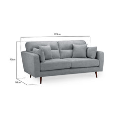 Zenith 3 Seater Sofa in Grey