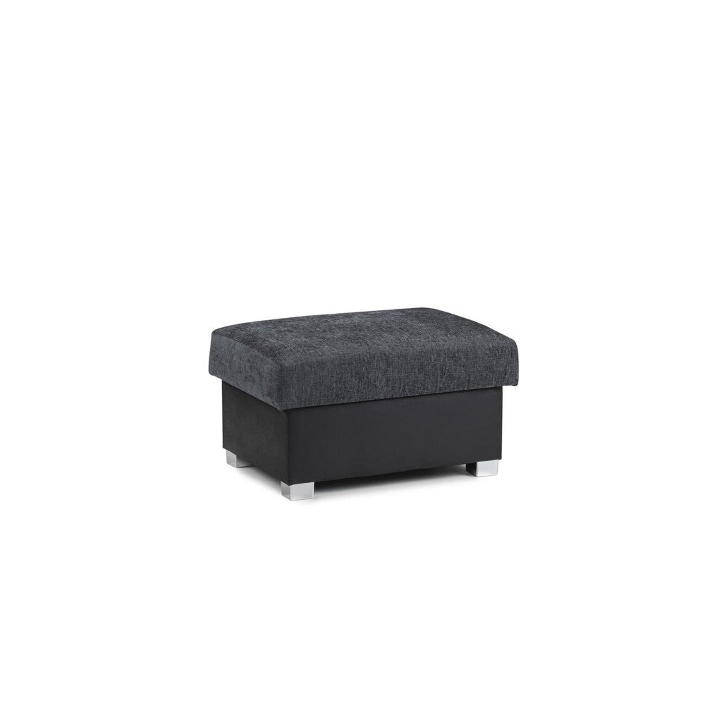 Shannon Footstool in Black/Grey