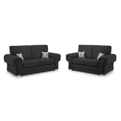 Verona 3+2 Set Sofa in Black