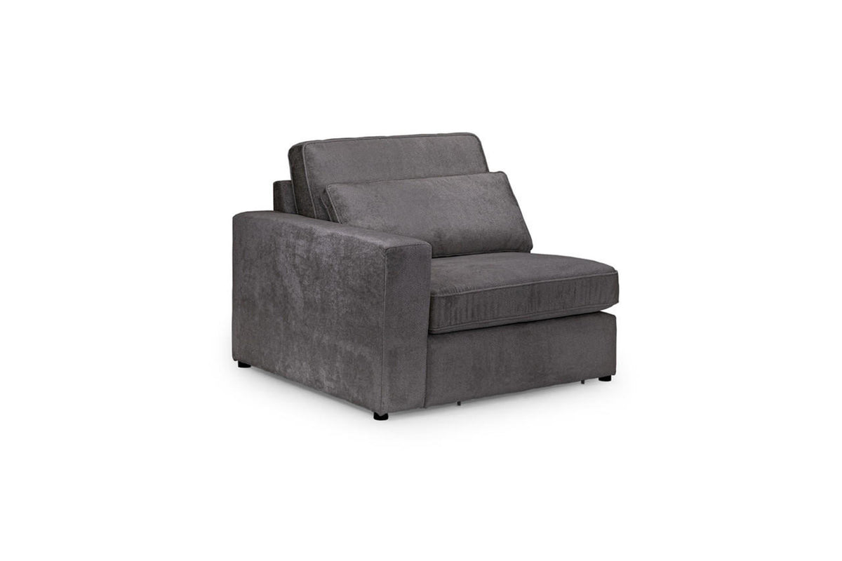 Kiana Modular Sofa Left Hand Arm Piece in Grey