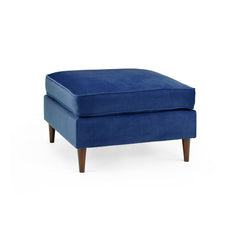 Harper Footstool in Plush Blue