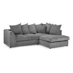 Harley Jumbo Right Hand Facing Corner Sofa in Grey