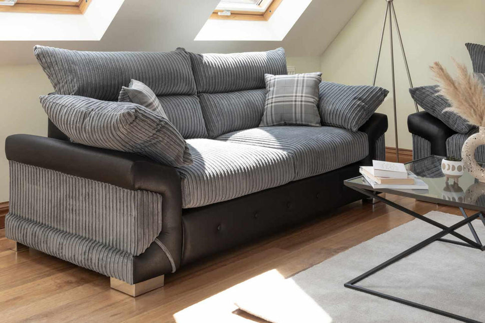 Logan 2 Seater Sofa in Black/Grey