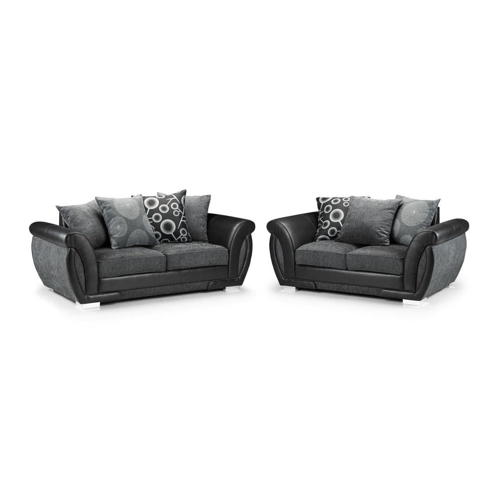 Shannon 3+2 Set Sofa in Black/Grey