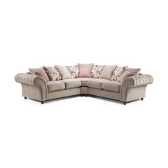 Roma Chesterfield Large Corner Sofa in Beige