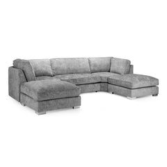 Bishop Fullback U Shape Sofa in Platinum