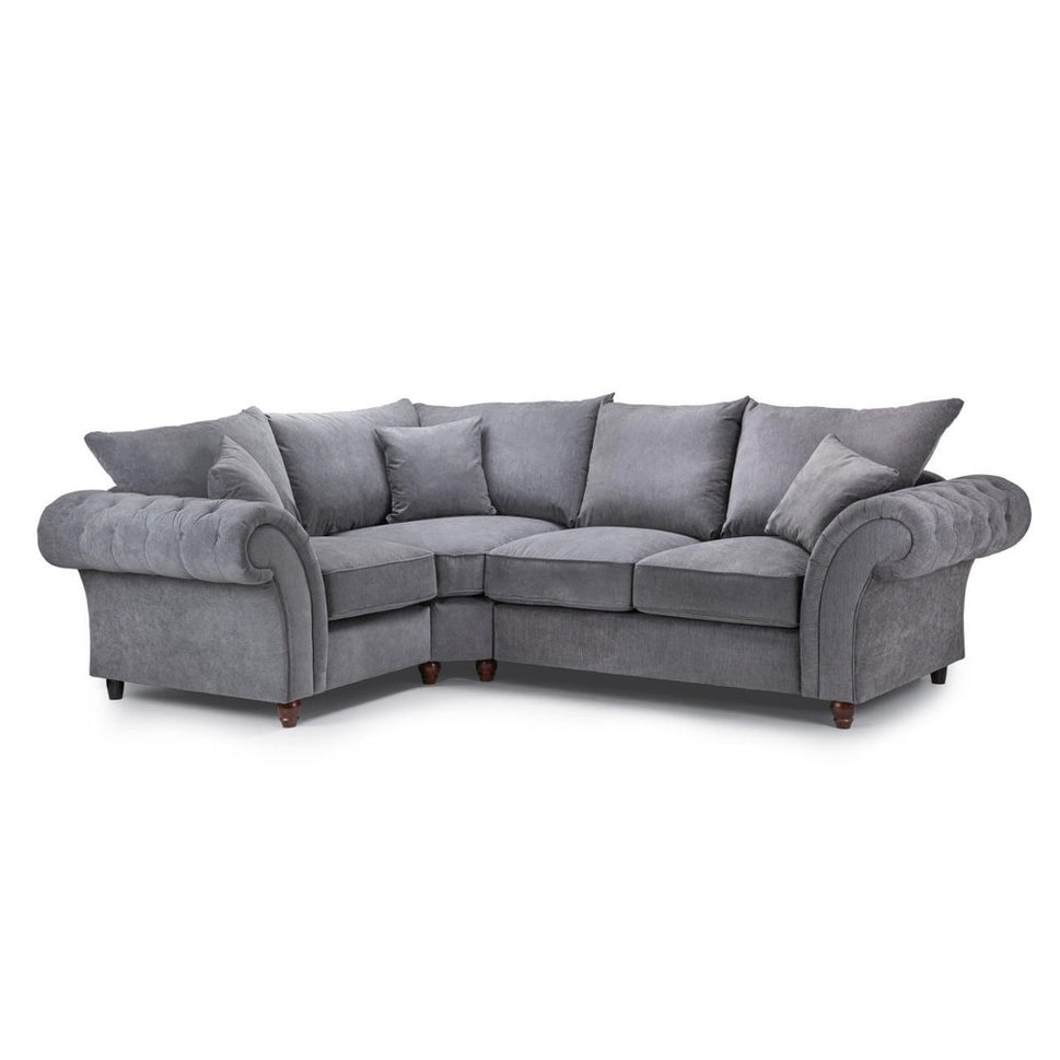 Windsor Fullback Left Hand Facing Corner Sofa in Grey