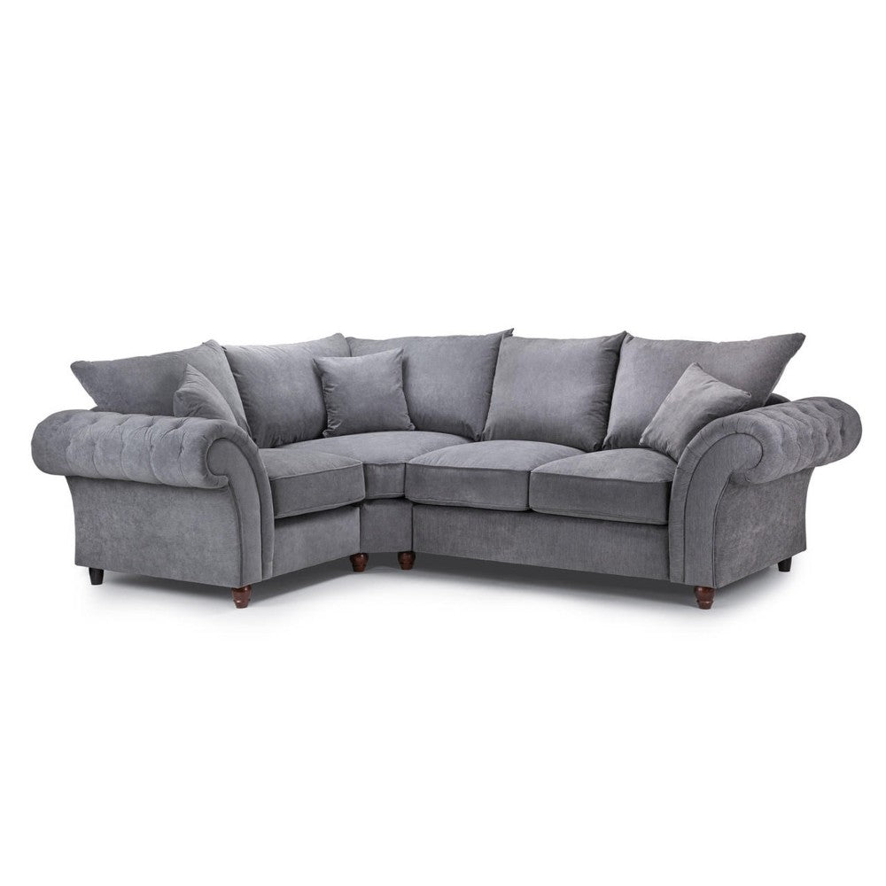 Windsor Fullback Left Hand Facing Corner Sofa in Grey