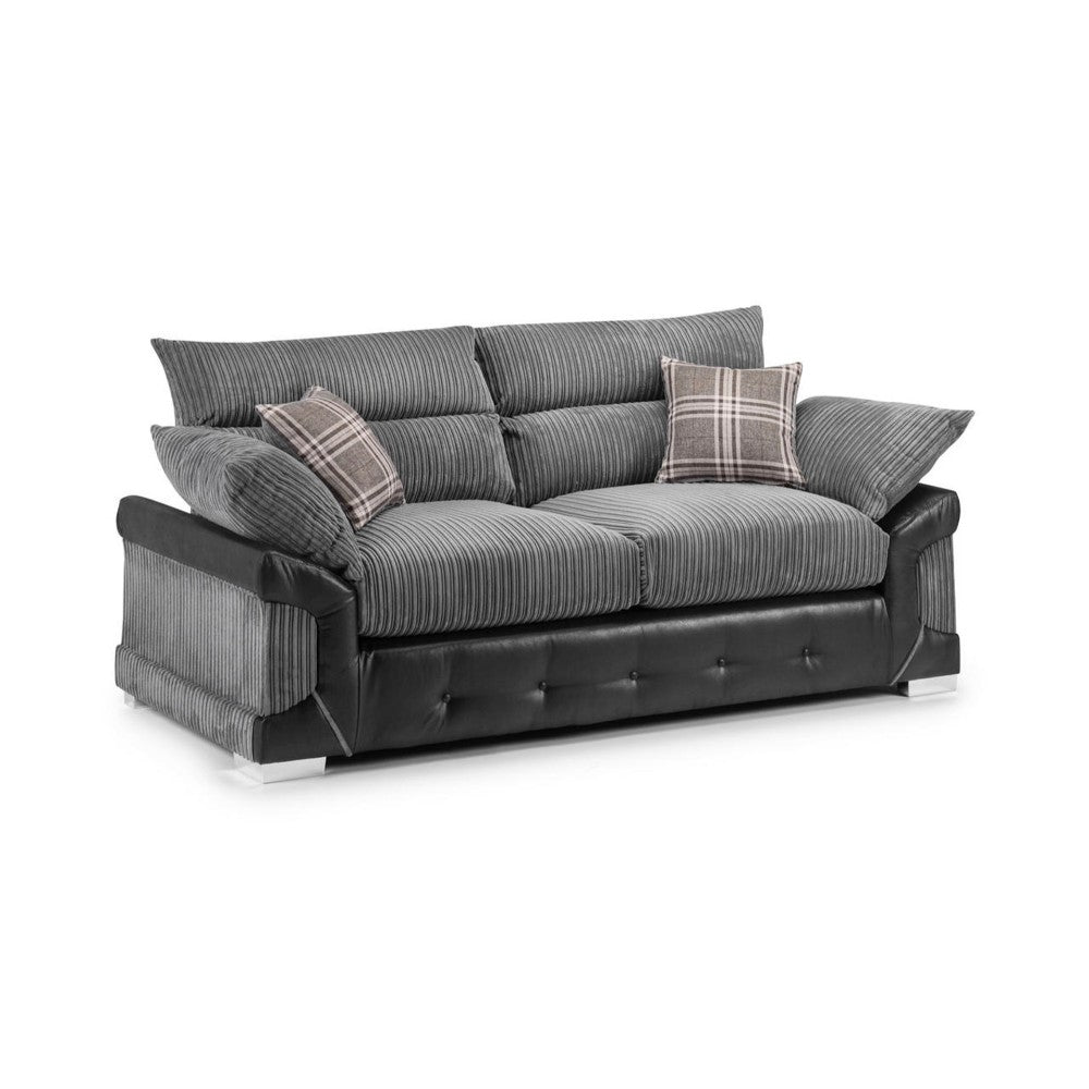 Logan 3 Seater Sofa in Black/Grey