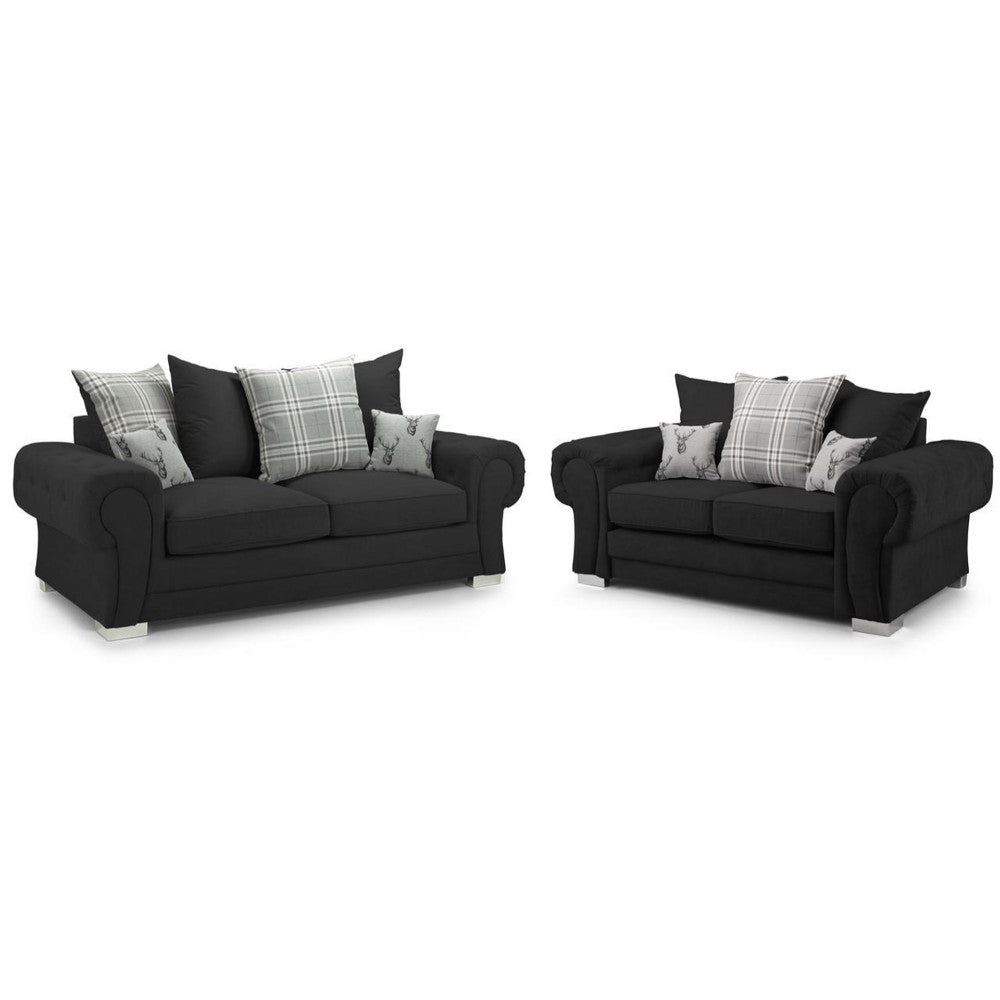 Verona Scatterback 3+2 Seater Sofa in Black