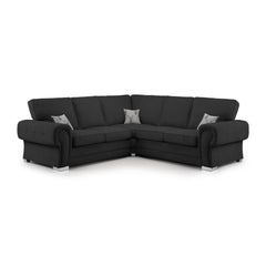 Verona Large Corner Sofa in Black