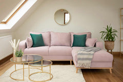 Briar Right Hand facing Corner Sofa in Pink