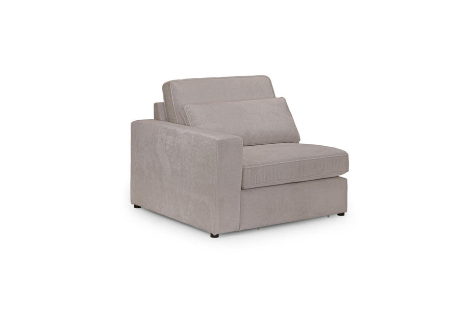 Kiana Modular Sofa Left Hand Arm Piece in Mocha
