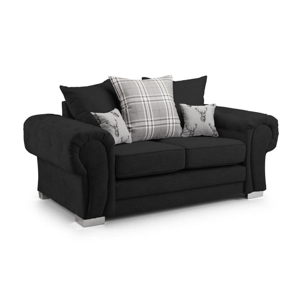 Verona Scatterback 2 Seater Sofa in Black