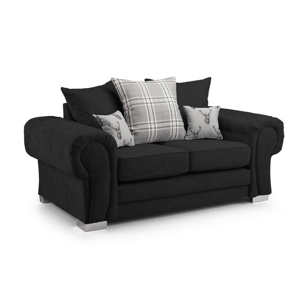 Verona Scatterback 2 Seater Sofa in Black