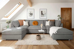 Inga U Shape Corner Fullback Sofa in Grey