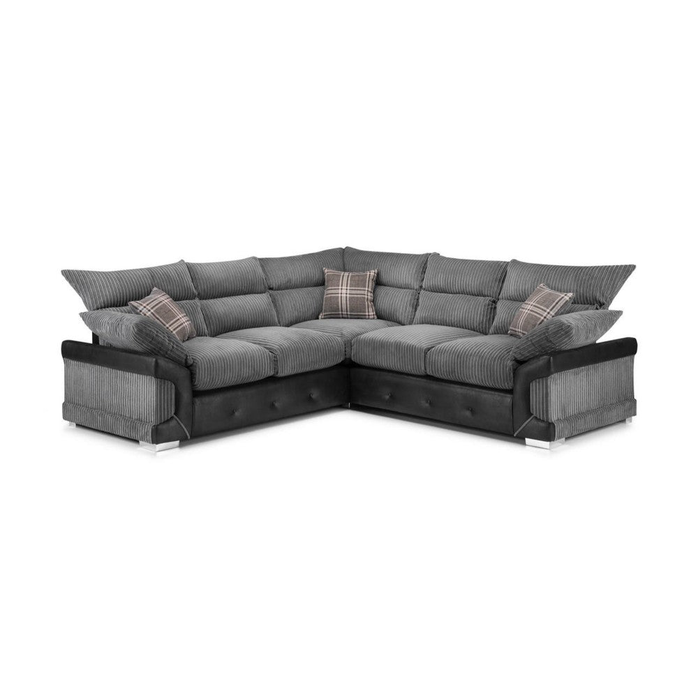 Logan Large Corner Sofa in Black/Grey
