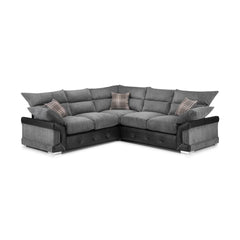 Logan Large Corner Sofa in Black/Grey