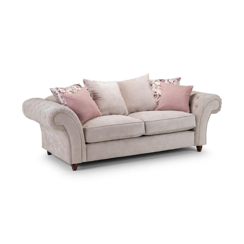 Roma Chesterfield 3 Seater Sofa in Beige