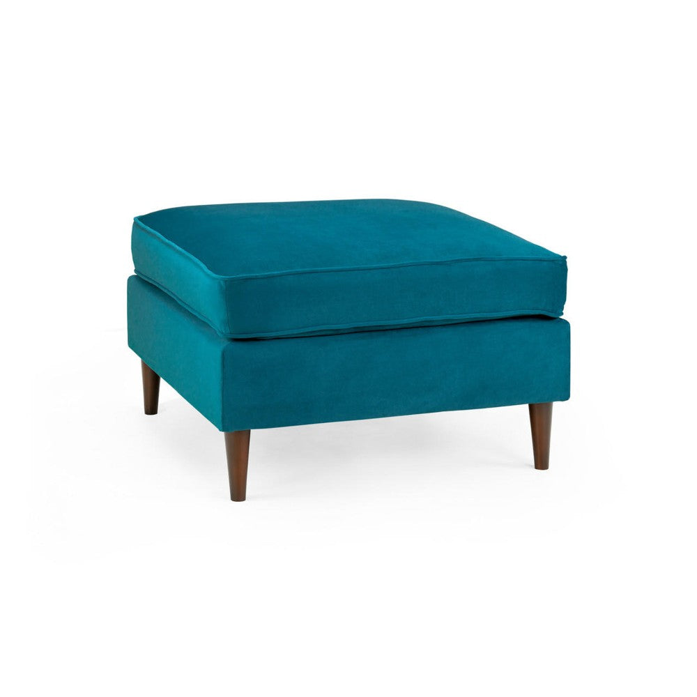 Harper Footstool in Plush Teal