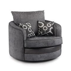 Shannon Swivel Chair in Black/Grey