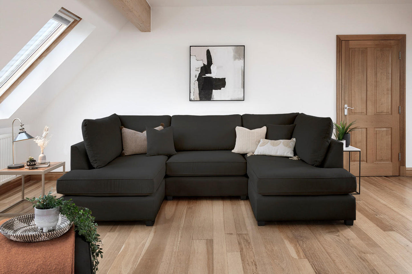 Carnaby Sofa U Shape Corner in Black