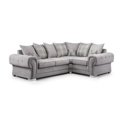 Verona Scatterback Right Hand Facing Corner Sofa in Grey