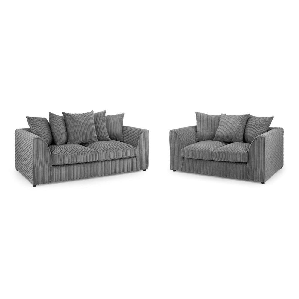 Harley Jumbo 3+2 Seater Sofa in Grey