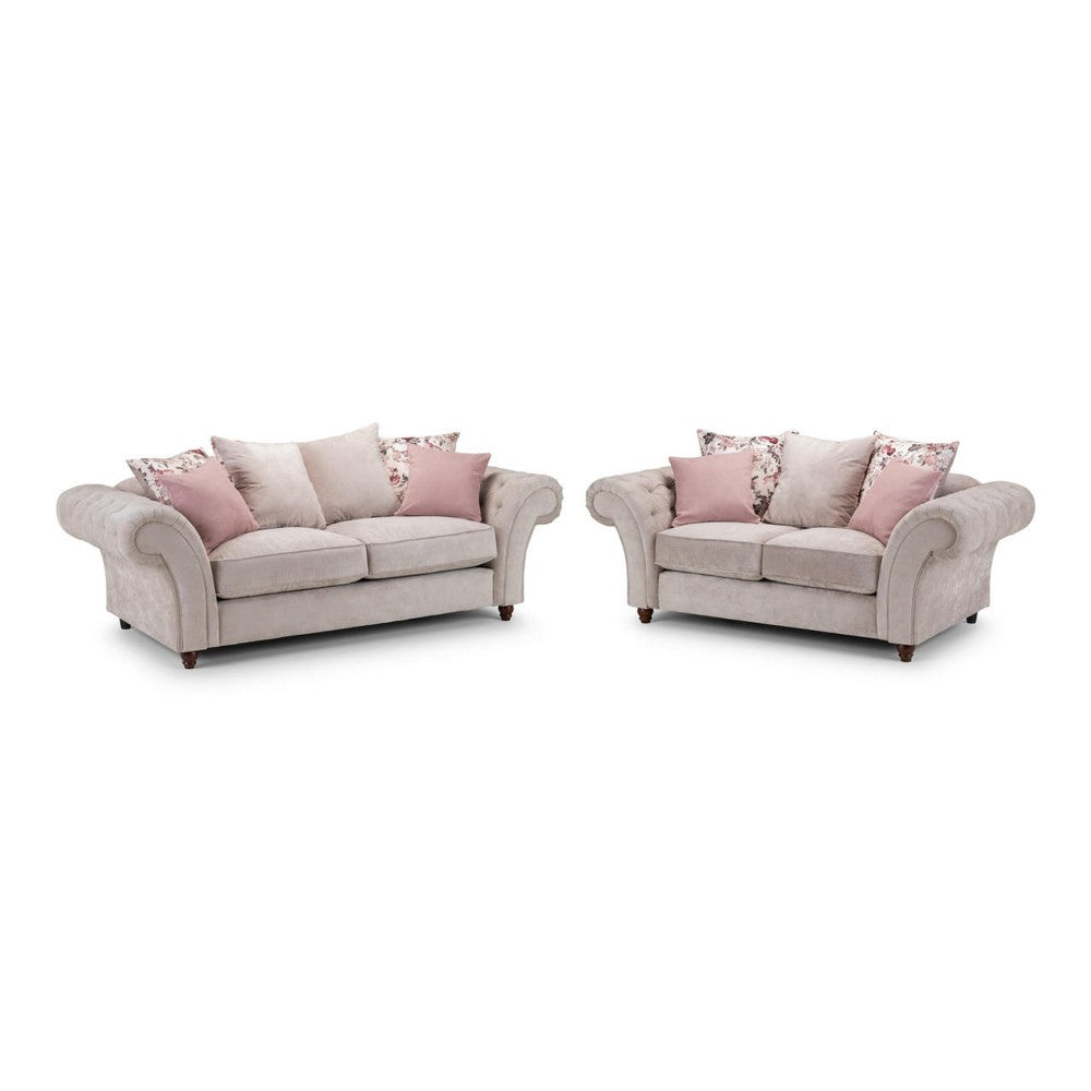 Roma Chesterfield 3+2 Seater Sofa in Beige