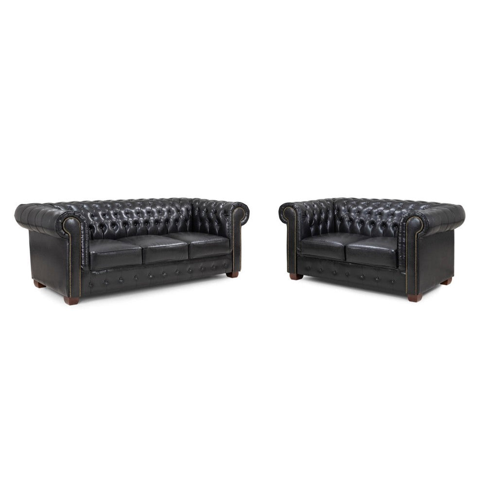 Chesterfield 3+2  Sofa in Black