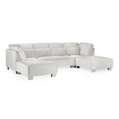 Sloane Sofa U Shape Corner in Silver