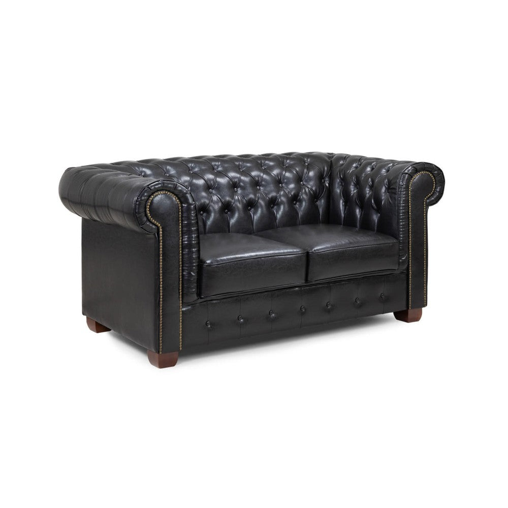 Chesterfield 2 Seater Sofa in Black