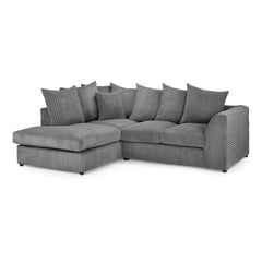 Harley Jumbo Left Hand Facing Corner Sofa in Grey