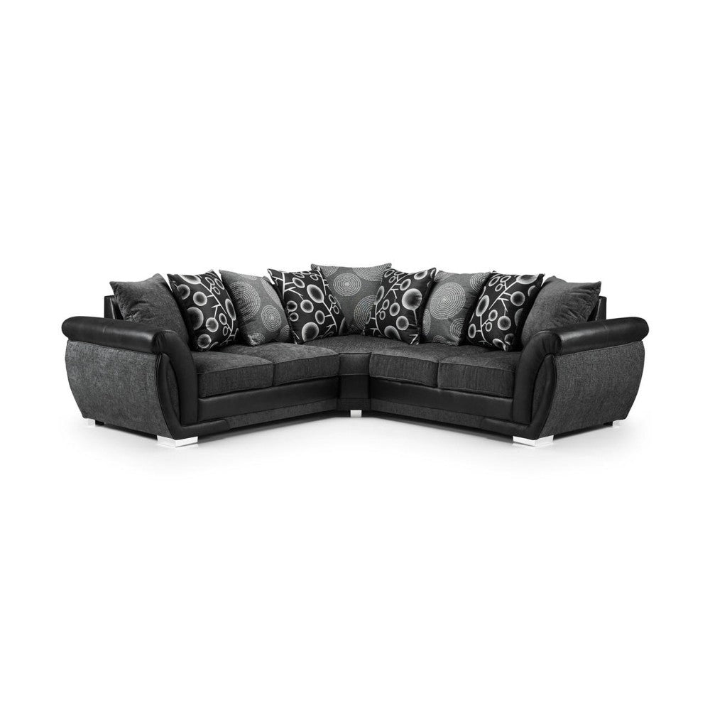 Shannon Large Corner Sofa in Black/Grey