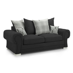 Verona Scatterback 3 Seater Sofa in Black