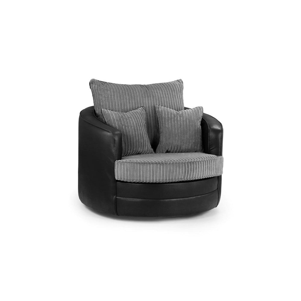 Logan Swivel Chair in Black/Grey