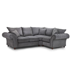 Windsor Fullback Right Hand Facing Corner Sofa in Grey